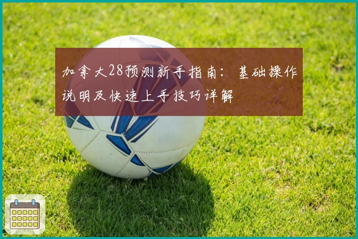 加拿大28预测新手指南：基础操作说明及快速上手技巧详解